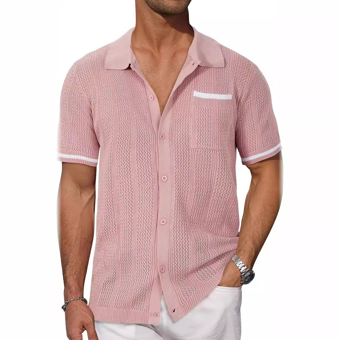 New model of mesh-ventilated short-sleeved shirt